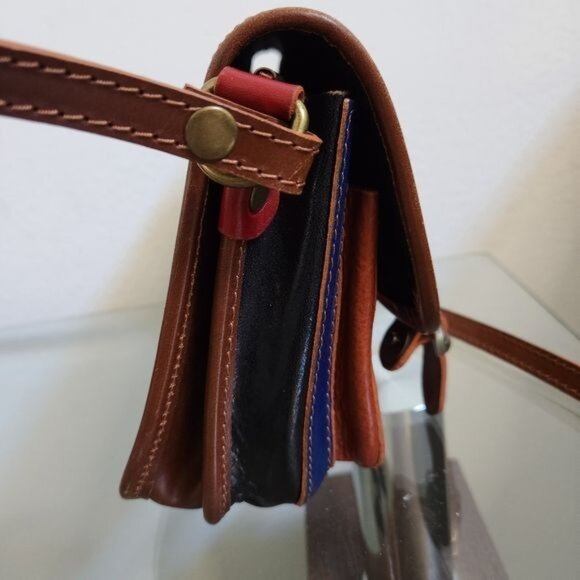 Florencia MADE IN ITALY Small Leather Handbag Black, Burgundy ,Brown and… - Picture 15 of 17